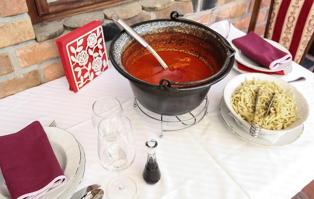 Popular Slavonian dish fish-paprikash in Restaurant Didin Konak